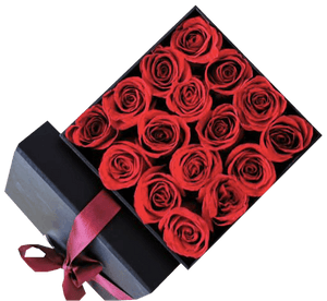 Caja de Rosas Rojas Negra