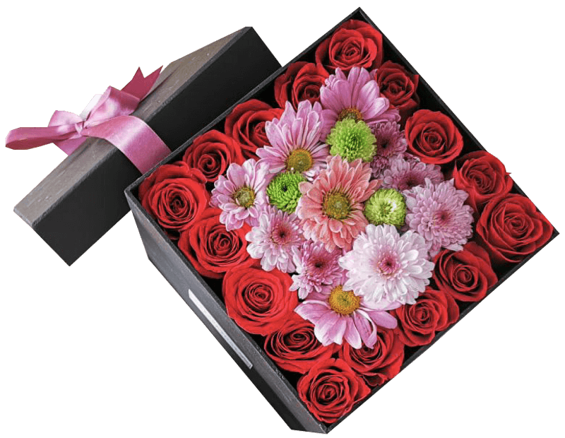 Caja de Rosas y Margaritas