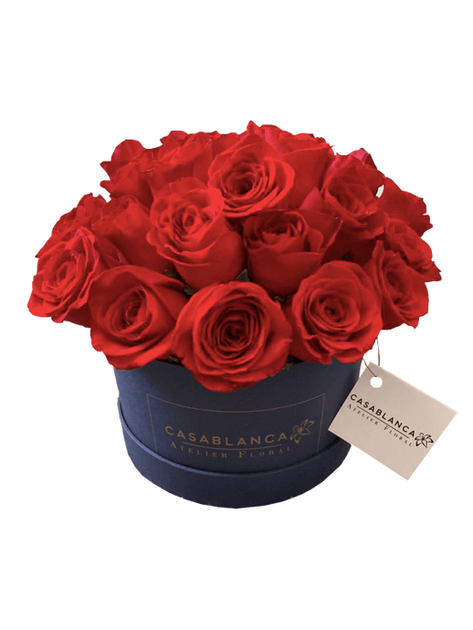 Caja redonda de 25 rosas