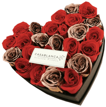 Load image into Gallery viewer, Caja Corazón Rosas Rojas y Doradas