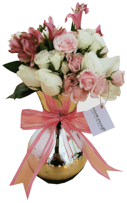 Jarrón de Mini Rosas Diversas